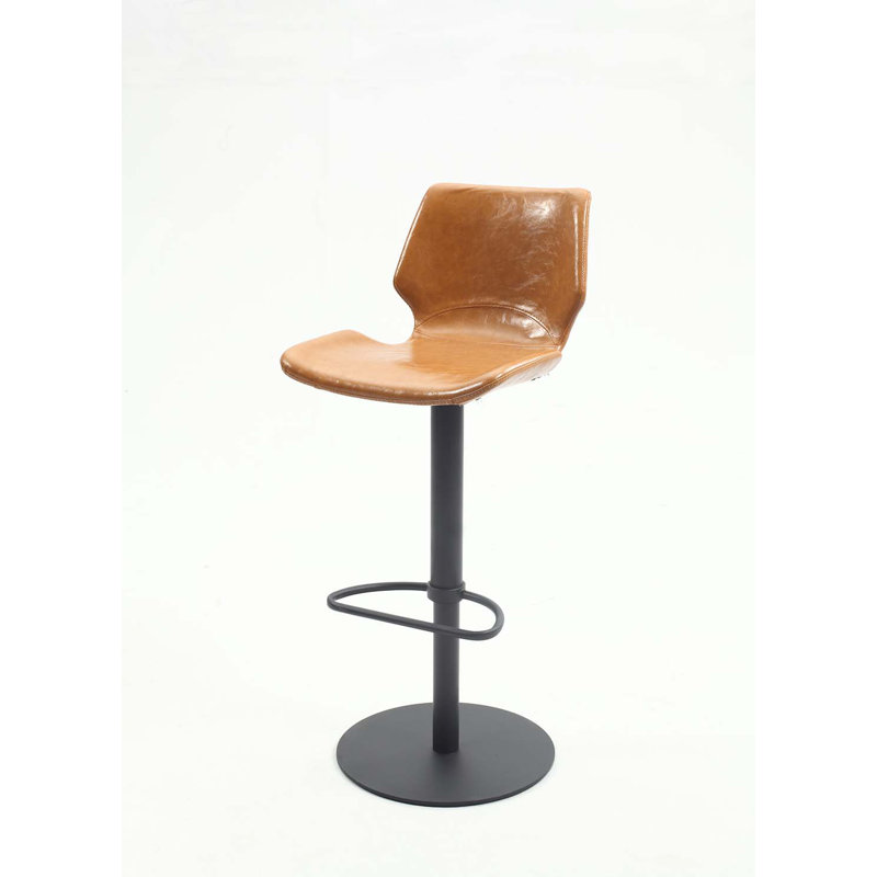 Madrene Swivel Upholstered Adjustable Height Counter Stool with Metal Frame