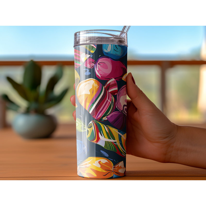 Choose Handmade Tumblers 591ml Vacuum Insulated Stainless Steel (18/8) Travel Tumbler with Straw