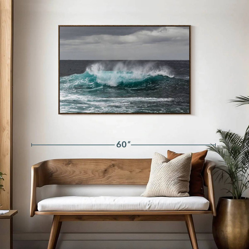 Ocean Wave Pop, Cadre flottant noyer, 43 po x 29 po