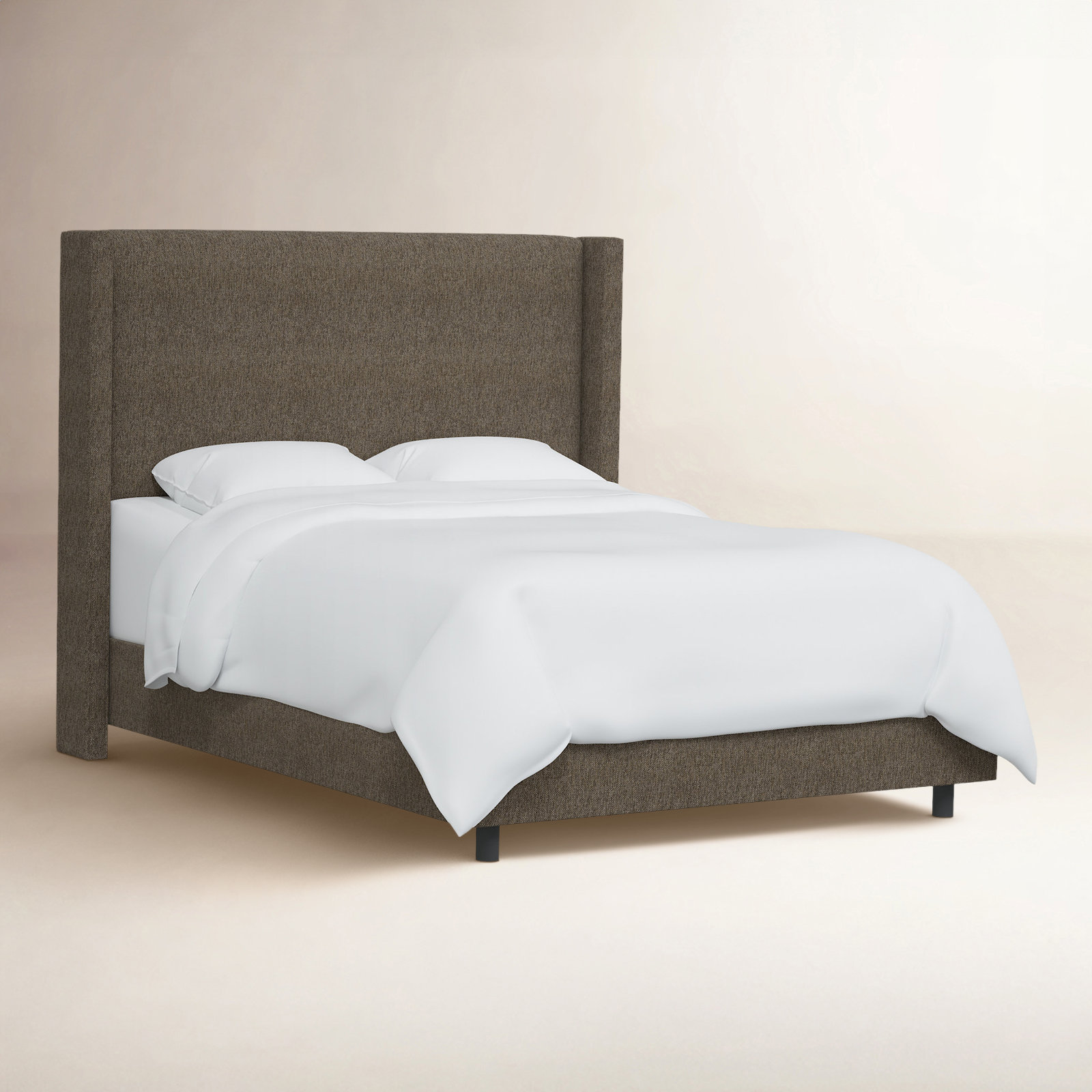 Benson Wingback Bed, Brown, Twin