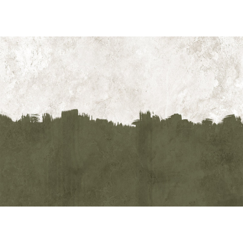 Murale pelez et collez - Vert olive et gris, L 154 po x L 110 po