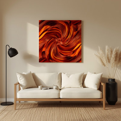 Op Art 25 Red Metal Wall Art