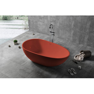 59'' x 30'' Freestanding Soaking Solid Surface Bathtub