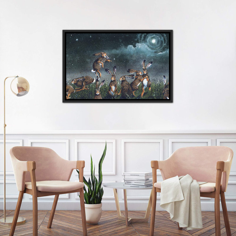 « moondance » par maggie vandewalle-impression, H 26 po x l 40 po x P 1,5 po, Toile avec cadre noir patiné