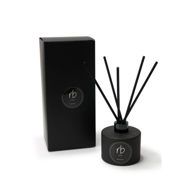 Scented Luxury Reed Diffuser & Sticks - Modern 6 oz Black or White Glass Bottle, Long-Lasting Home Fragrance