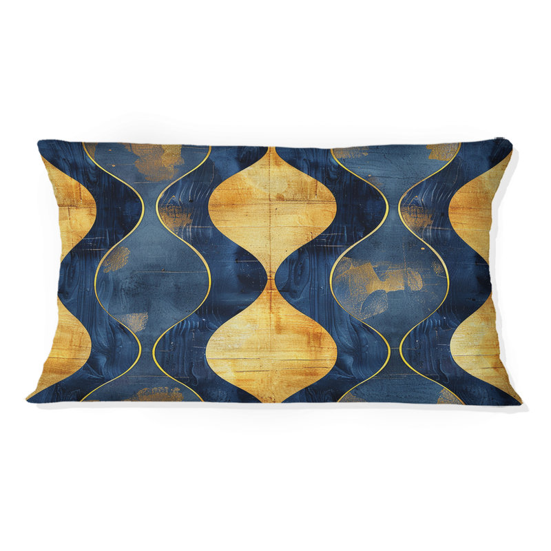Coussin lombaire Mid-Century Blue Ogee