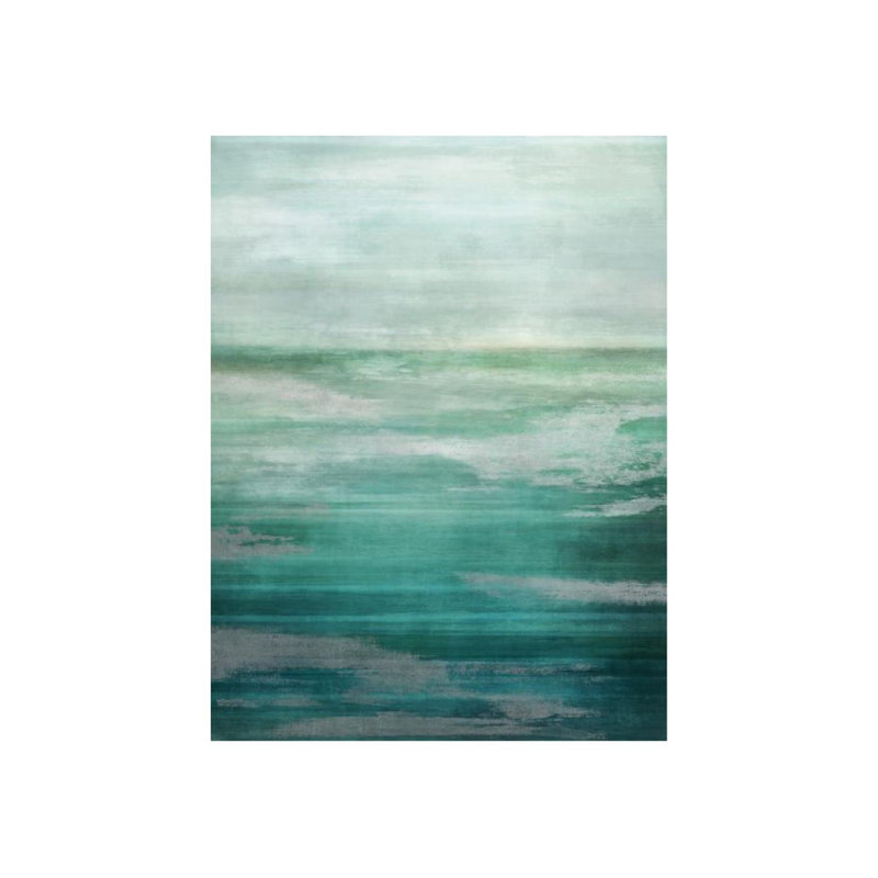 Serene Morning Hand Embellishment Silver Print by Sky Paisley, 63" H x 47" W x 1.5" D, Outdoor
