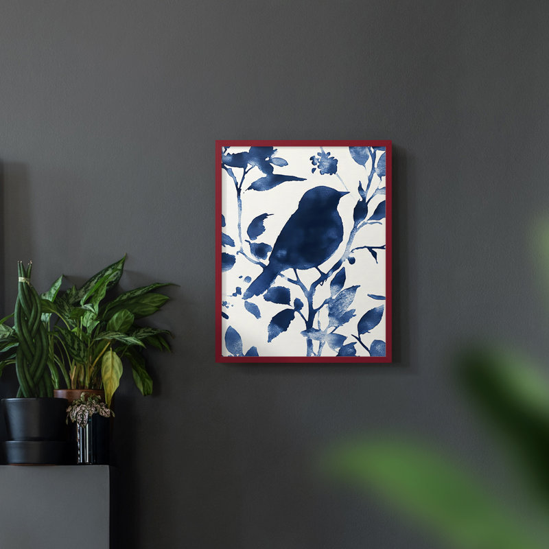 FLORAL Series DLXIV - Impression encadrée de qualité supérieure - Prêt à accrocher - Aucun clou requis, Rouge
