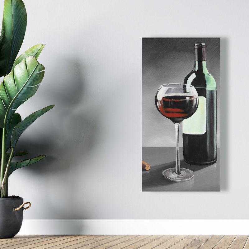 Bouteille de bourgogne - toile de gastronomie rustique pour la décoration intérieure
