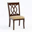 Ensemble de salle à manger 5 pièces de style contemporain avec table à piédestal ronde en bois massif brun et 4 chaises d'appoint