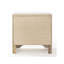 Table de chevet pour chambre à coucher, blanc - Panneau de particules et bois d'hévéa