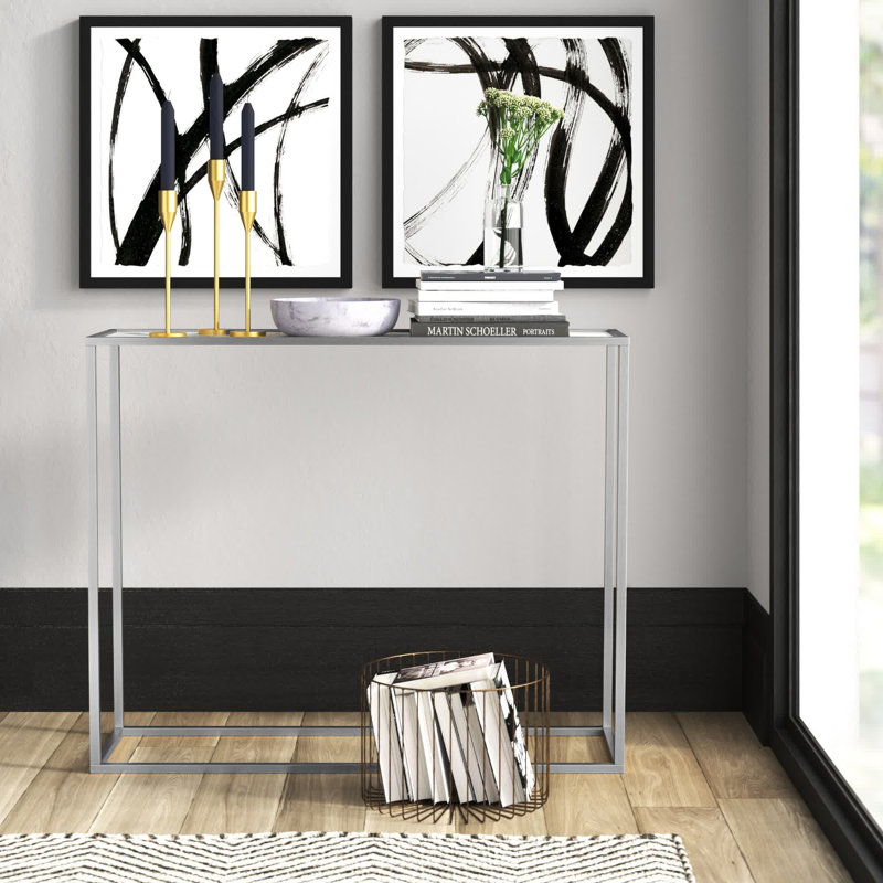 Polytric 100cm Console Table, Chrome, White