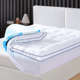 Double Layer 4-Inch Mattress Topper, Including A 2-Inch Memory Foam Mattress Pad And A 2-Inch Cooling Mattress Pad Cover, Designed For Back Pain Relief