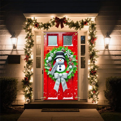 Snowman Christmas Door Banner With  Scarf Banner