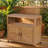 Solid Wood Patio Bar Table with Storage, Barn Door Buffet Cabinet for Indoor/Outdoor Use