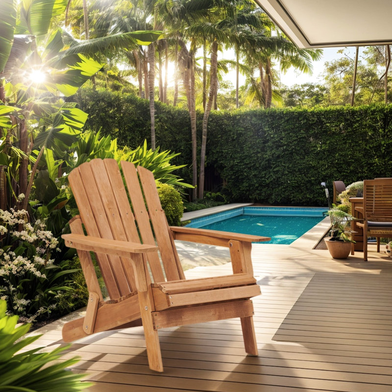 Folding Chair, Pre - Assembled Seat Board, Crafted From Hemlock Wood, For Poolside And Lawn Outdoor Quick Setup, Great Backyard Porch