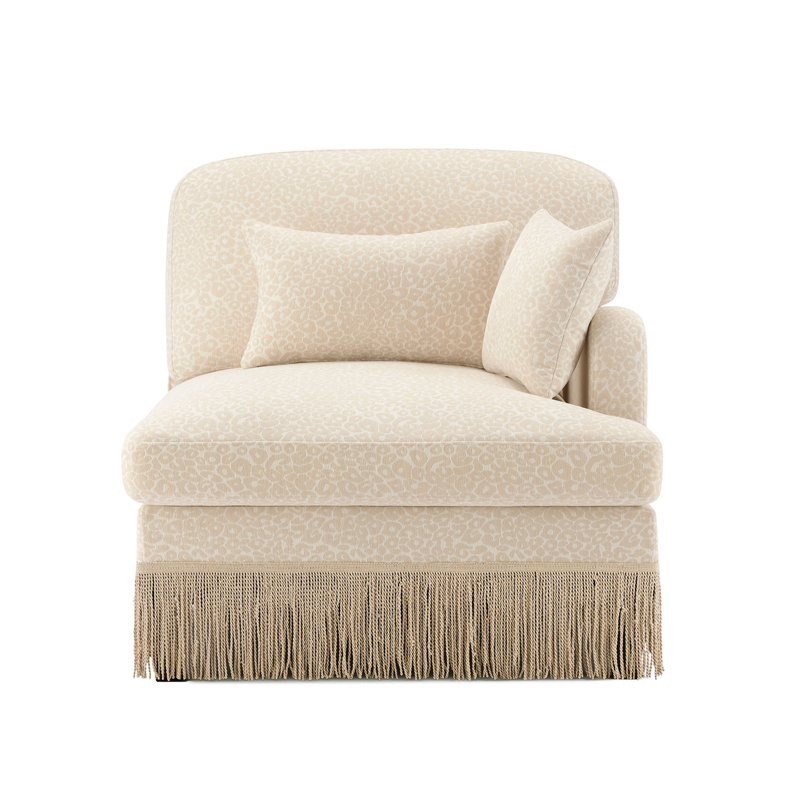 Sofa RSF Leopard Chenille W/Pillows -Beige Coffee