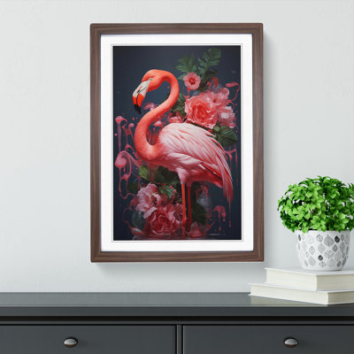 Flamingo Neo-Plasticism No.2 - Single Picture Frame Print on Wood