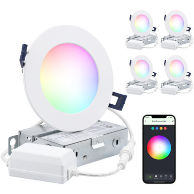 4'' White LED Open Recessed Trim