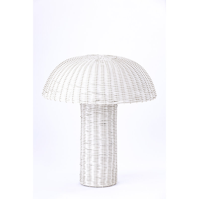 Iron Lamp Large White, 16" H x 15" W x 15" D