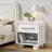 Rayshawn Curved 1-Drawer Nightstand in White Matte-1890327648