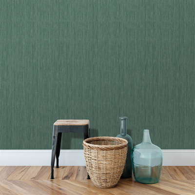 Rafia Grasscloth Emerald Wallpaper