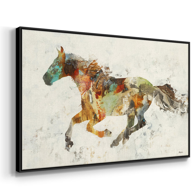 Totem II - reproduction sur toile avec cadre flottant, H 25 po x l 17 po x P 2 po, Noir