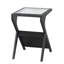 Table de bout en bois de manguier massif Metivier, noir-1184406670
