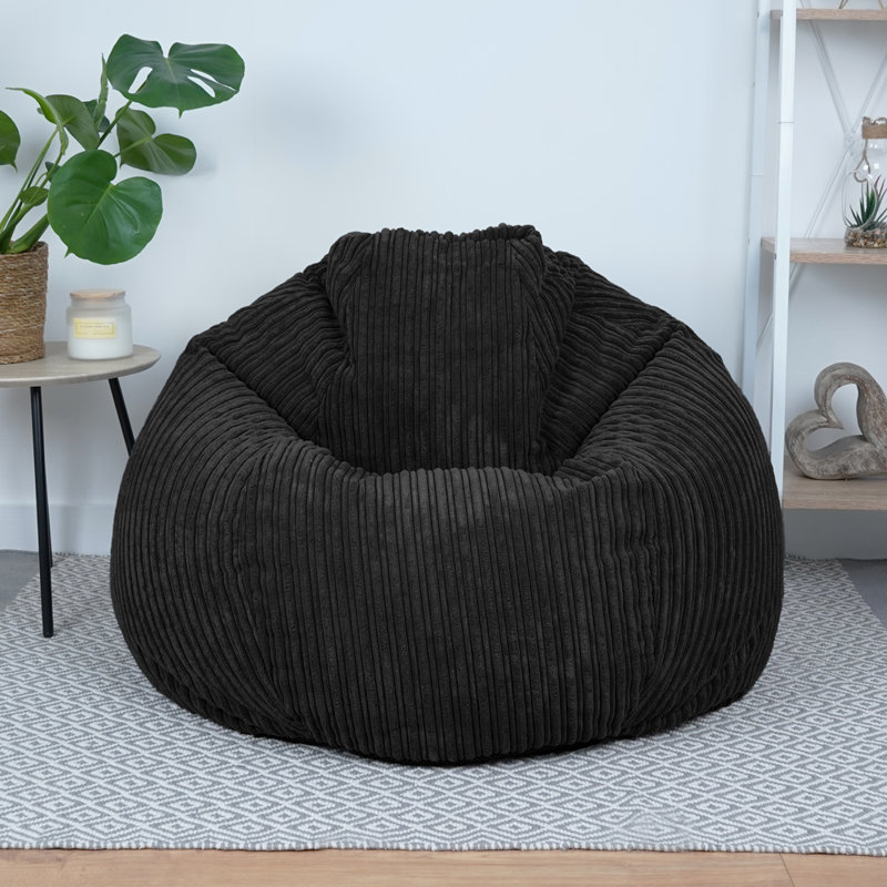 Polyester Refillable Classic Bean Bag, Black