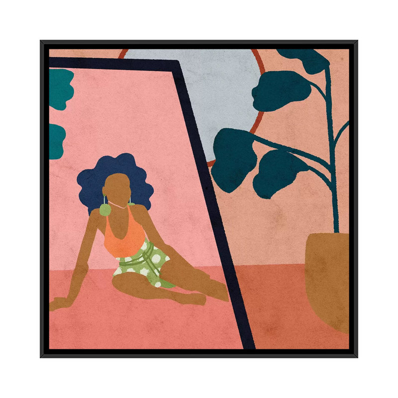 «Getting Dressed» par Reyna Noriega - Imprimé, H 26 po x l 26 po x P 1,5 po, Pas de tapis, Toile avec cadre noir