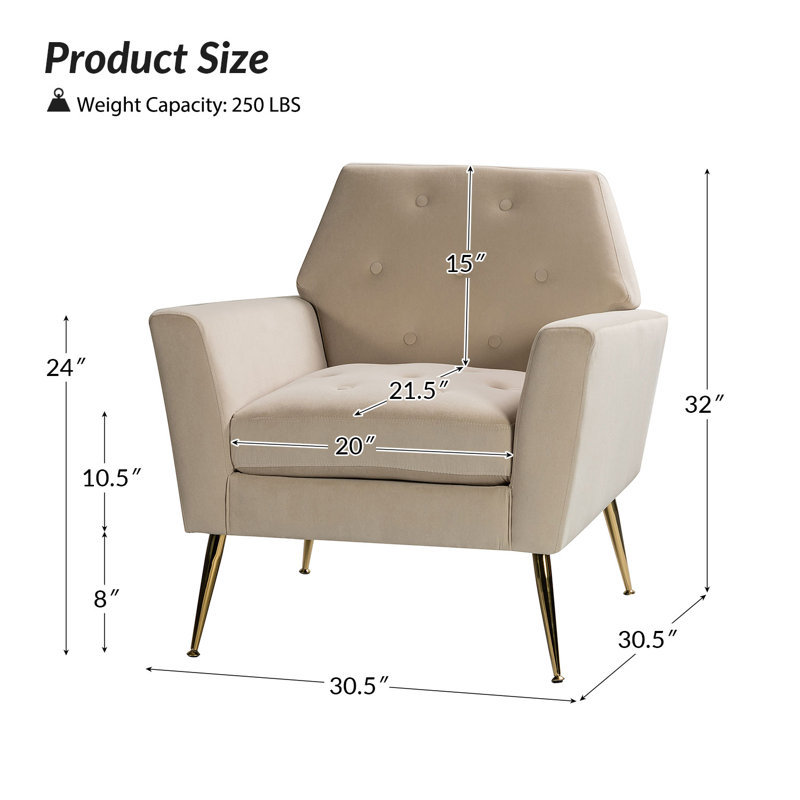 Chaise d'appoint Thaddeus, Velours havane