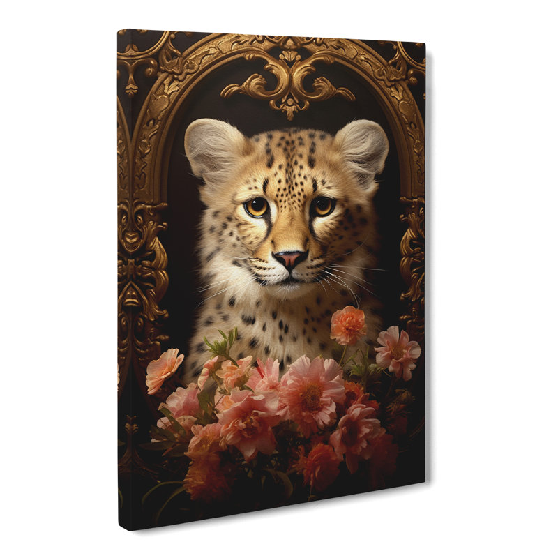 Cheetah Baroque No.3 - Wrapped Canvas, 50cm H x 35cm W x 3cm D