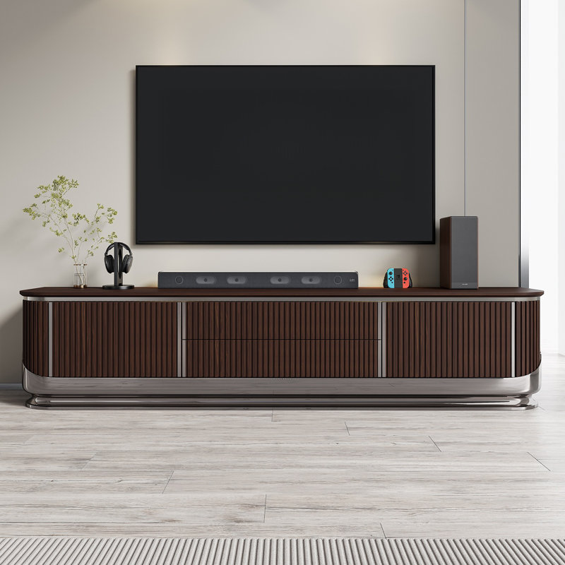 Meuble télé Modern Creative, H 21,65 po x L 86,61 po x l 15,75 po, Brun