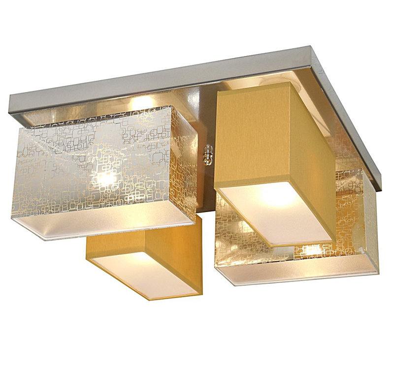 Partlow Semi Flush Mount, Silver/Honey