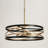 Grigor 3 - Light 22" Wide Drum Black/Gold Chandelier for Dining Room, Foyer