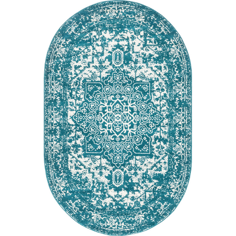 Oriental Area Rug, Oval 152 x 244cm