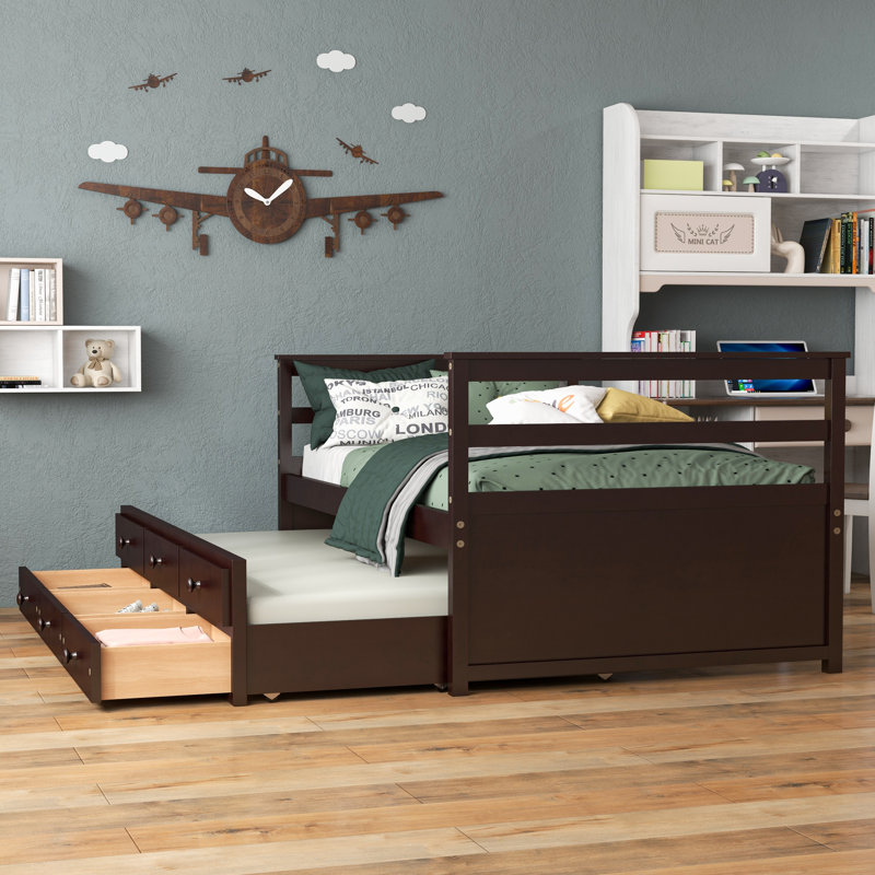 Amerski Solid Wood Slat Storage Bed, Brown