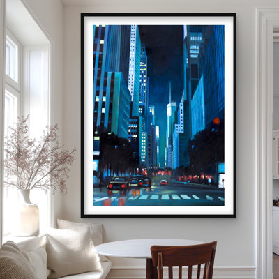 Impression de soirée à Manhattan | Décoration classique encadrée