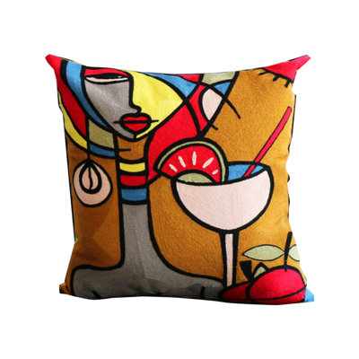 18x18 Pillow Handstitch Wiping Women Portrait Picasso Inspired Decorative Cushion case
