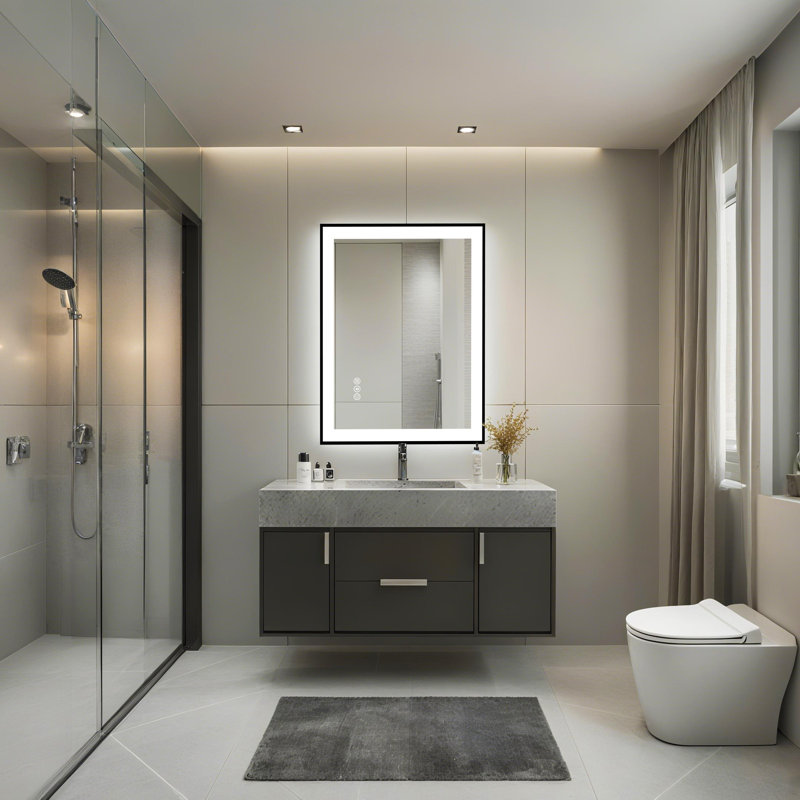 Miroir de salle de bain Lunara, 36 po x 28 po