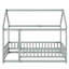 Lit en bois pour lit simple avec structure de toit, garde-corps de sécurité-165406666-165406660