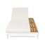 Ensemble de chaises longues en fer blanc et teck avec coussin crème, capacité de 400 lb, coussin de 2 po d'épaisseur résistant à l'eau et 2 fois, dossier réglable avec surface de rangement plate pour la cour au bord de la piscine-1866737920-1866737925