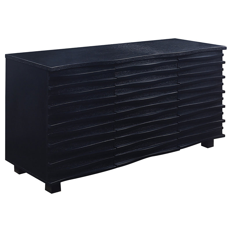 Monette Black 3-Drawer Server