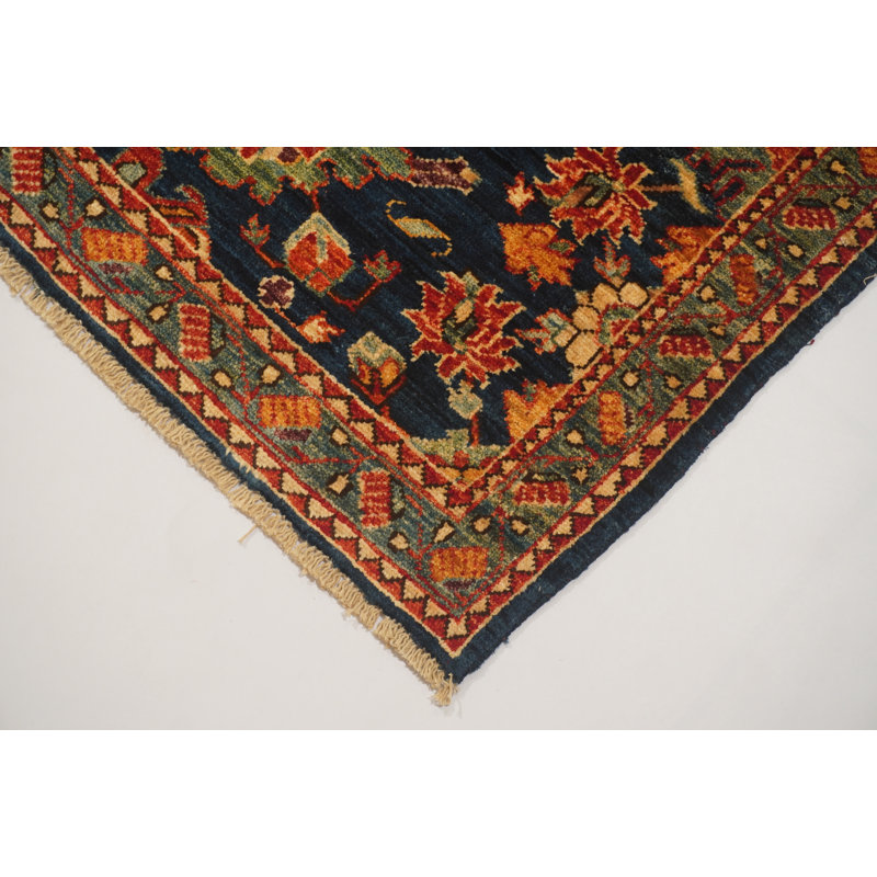 Hand-Knotted High-Quality Blue Square Area Rug