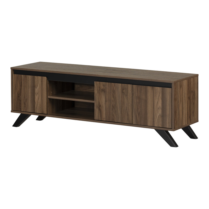 Flam 60" TV Stand With Doors, Walnut