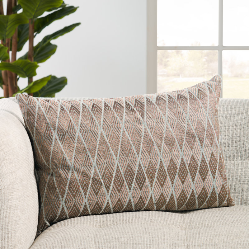 Lexington Geometric Cotton Blend Pillow Cover, Bronze/Gray, Pillow Cover Only - No Insert