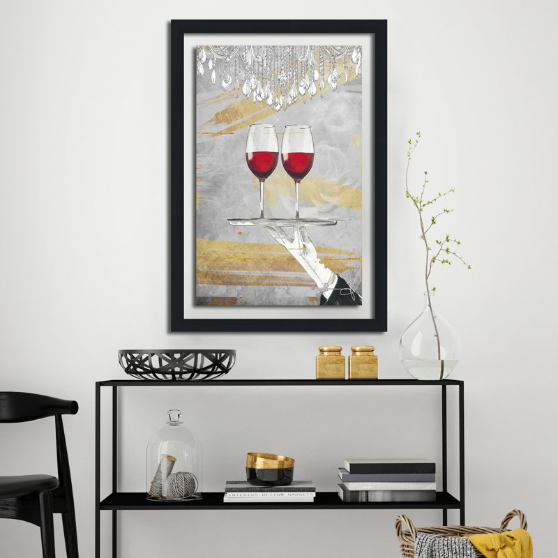 Cheers - Impression sur toile, H 49,5 po x l 33,5 po x P 1 po, Cadre espresso