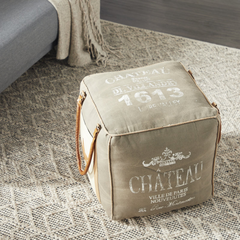 Pouf en toile avec étoiles, Gris