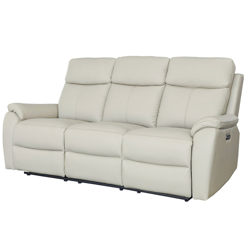 Windsor Powerglide 3 + 2 Real Leather Power Recliner Sofa Set, Pearl Grey