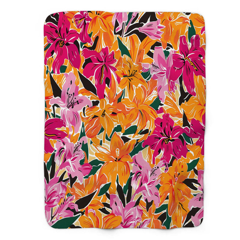 Autumn Bloom Art - 1 pièce Sherpa Premium, Grand lit